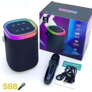 Портативный динамик Bluetooth, ручной беспроводной микрофон для караоке, динамики для диджеев на открытом воздухе, маленький домашний KTV Caixa De Som