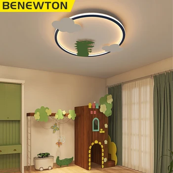 Потолочный светильник BENEWTON Creative для детской комнаты, круглый Динозавр, современное освещение для спальни для мальчиков и девочек, детские лампы, украшения