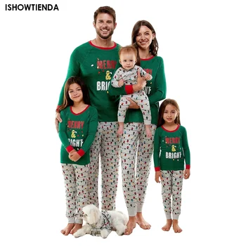 Рождественские пижамы, семейные пижамные комплекты, комплекты одежды для отца и сына, Рождественские Семейные пижамы, Одежда для мамы и дочки, Рождество