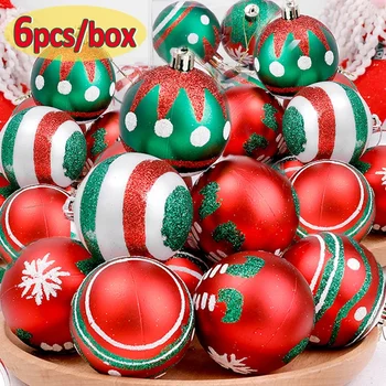 Рождественские шары с гальванической росписью, подвески на Рождественскую елку, украшения в виде шариков для Navidad, Новогодний домашний декор, Детские Игрушки, подарки