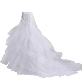 Свадебное платье невесты из 3-х слоев пряжи с 2 обручами, Длинная шлейфовая юбка, Нижняя юбка, Эластичный пояс, Регулируемый шнурок в виде рыбьего хвоста