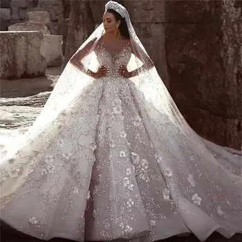 Свадебные платья Невесты с роскошным хрусталем, Длинное бальное платье Vestido De Noiva, сшитое на заказ для женщин
