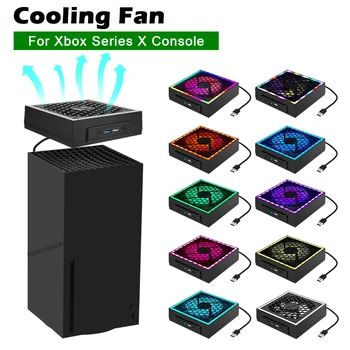 Светодиодный Верхний Охлаждающий Вентилятор с 2 USB-Портами, Красочная Световая Полоса, Охлаждающий Вентилятор, 7 Режимов Освещения, Вентилятор-Охладитель, Радиатор Для Xbox Серии X XSX