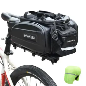 Сумка для багажника для велосипеда, черная Водонепроницаемая Велосипедная сумка большой емкости, Портативный Багажник для велосипеда, Расширяемая Велосипедная корзина с ручкой для бутылок