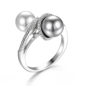 Темпераментное Многоцветное кольцо с искусственным жемчугом для женщин и девочек 2023 Новая мода Металлические кольца серебряного цвета Свадебные украшения Подарки