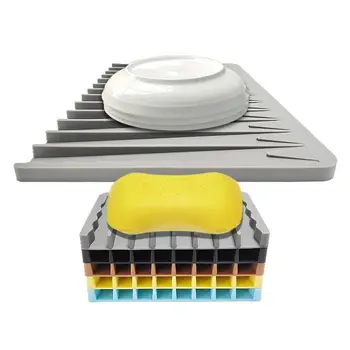 Термостойкий коврик для сушки посуды, легко моющийся, нескользящий силиконовый протектор для раковины, мыльница, вкладыш для выдвижного ящика