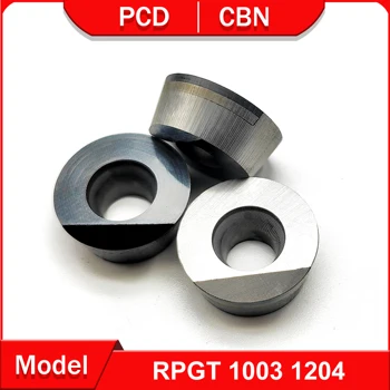 Токарный инструмент PCD с ЧПУ RPGT1003 RPGT1204 для обработки меди и алюминия CBN инструментами, обрабатывающими твердую сталь и чугун RPGT