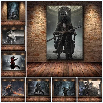 Украшение плаката Картина Bloodborne на холсте HD, художественные плакаты и принты, картины Куадроса без рамок