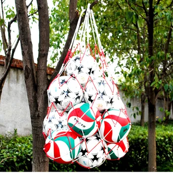 Уличные баскетбольные корзины Футбол Волейбол Большая нейлоновая красно-белая плетеная сетчатая сумка Спортивные аксессуары