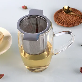 Устройство для заварки чая, сетчатый фильтр для кофейных трав, ситечко для листьев с двойной ручкой, чайник большой емкости, принадлежности для напитков, кухня Кафе