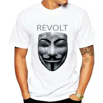 Футболка Revolt V Mask, видео анонимной хакерской организации, футболка с принтом black lives matter, летние футболки большого размера