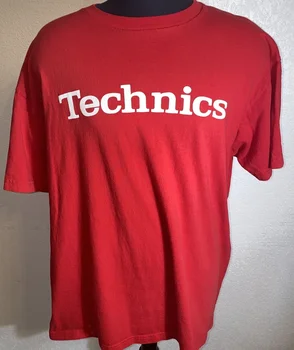 Футболка Technics красного цвета Xxl Dj 1200 Проигрыватель музыки в стиле хип-хоп