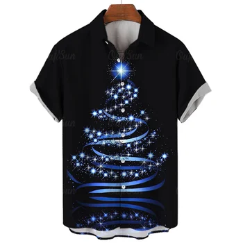 Футболка с Рождественской елкой, топы, футболка с 3D-принтом, футболка с призраком, Летняя одежда, мужской модный костюм с короткими рукавами, блузка Оверсайз