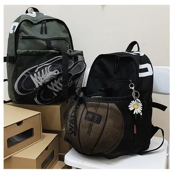 Школьный рюкзак для мальчиков, большие спортивные сумки с сетчатым карманом для баскетбола, футбольного мяча, волейбола